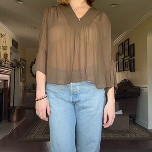 Olive Green Boho Top